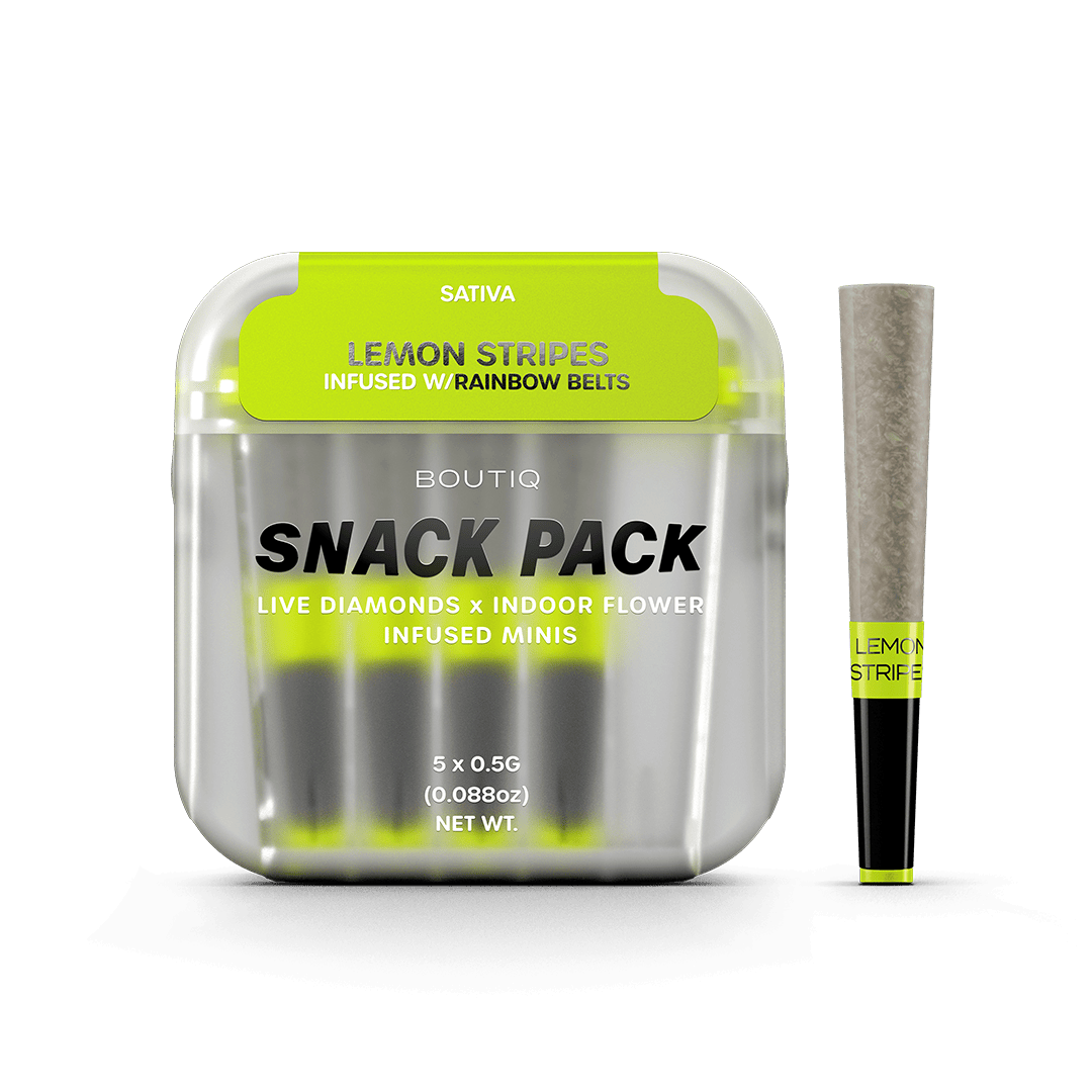 Lemon Stripes × Rainbow Belts Diamond-Infused 2.5g 5 Preroll Pack