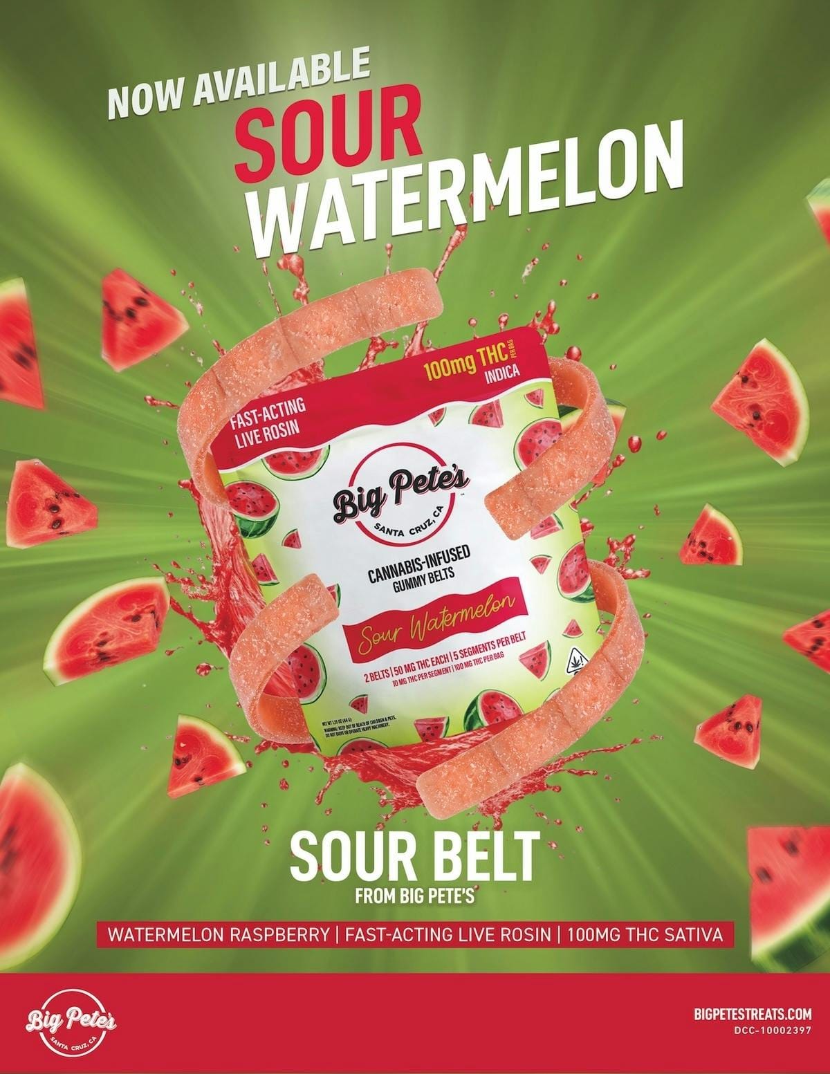 Sour Watermelon | 100mg Rosin Gummy Belts