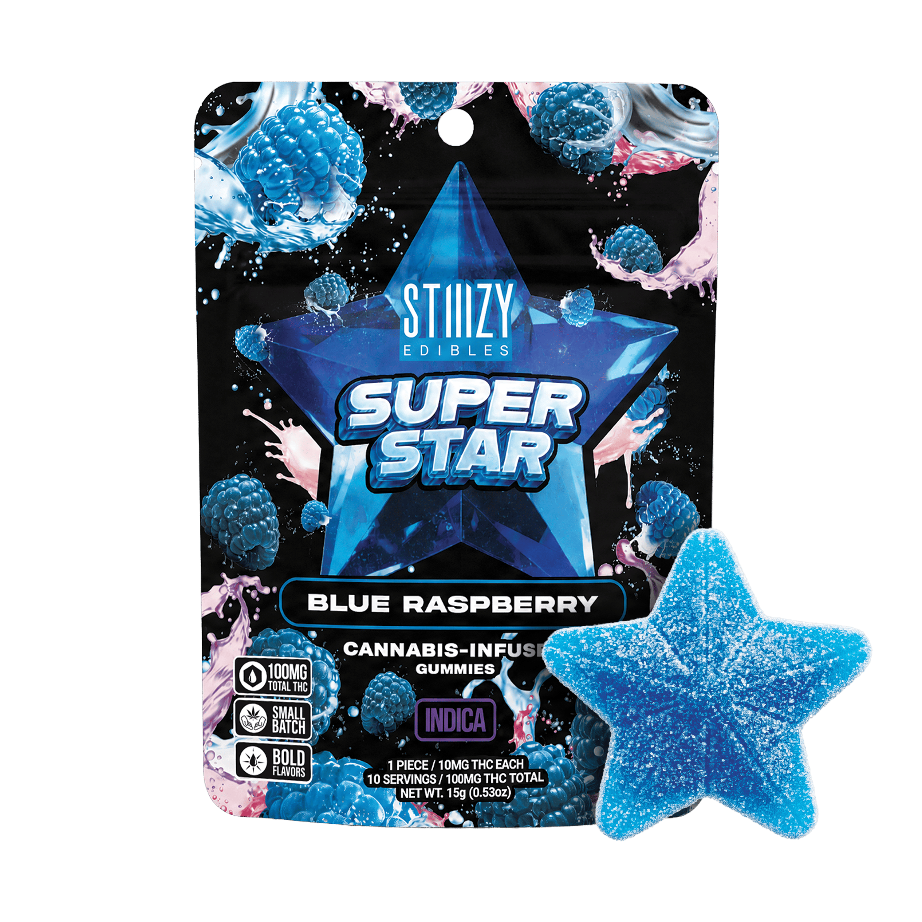 Stiiizy: Blue Raspberry - 100mg Single Star Gummy - SR-118