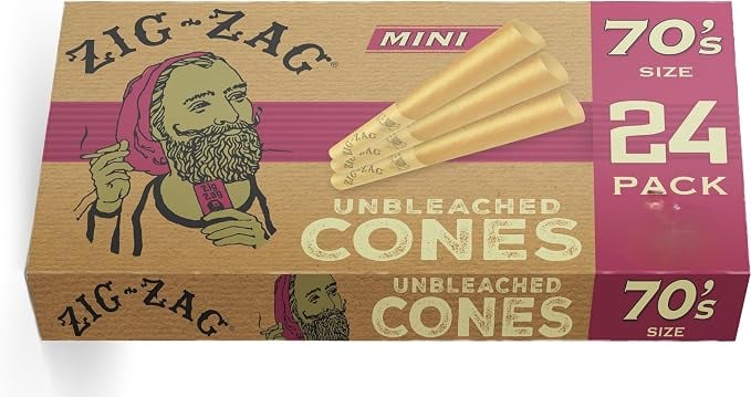 zig zag: Unbleached Mini Pre Rolled Cones